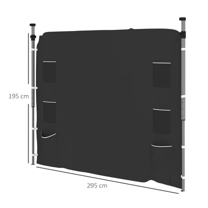 Side Panel for 3x3 m Pop Up Gazebos, 1 Pack Sidewall Only, Black