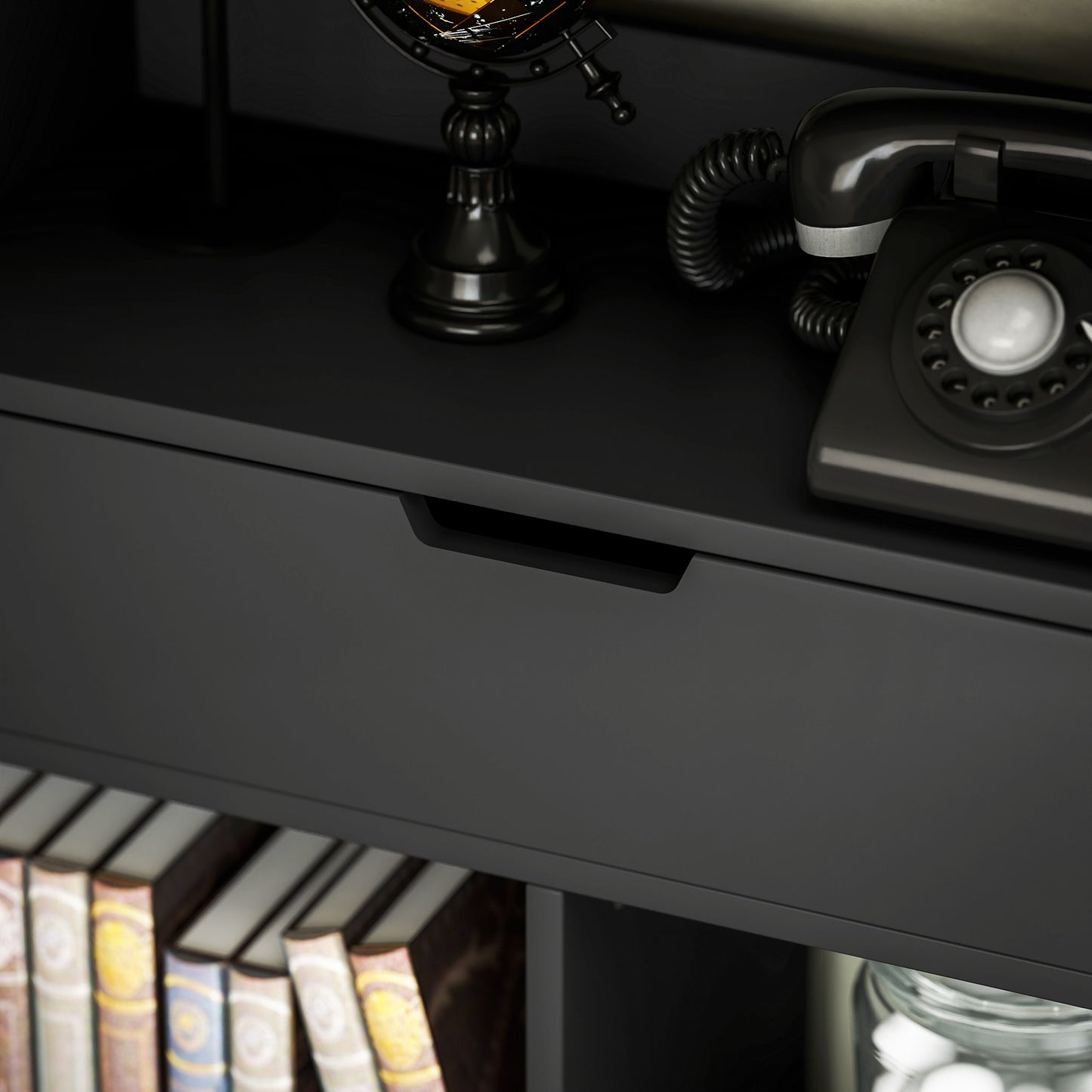 Freestanding Bookcase Display Shelf with Drawer for Home Office