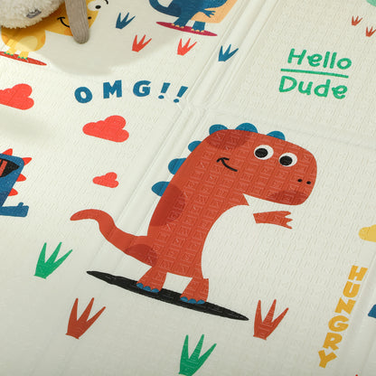 Baby Play Mat, Double Sided Crawling Mat, Dinosaur Theme