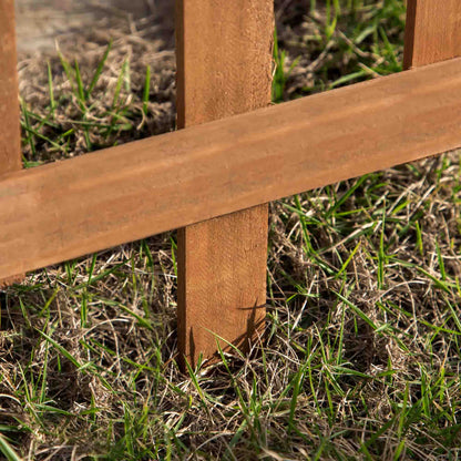 Pack of 12 Wooden Plant Border Fence Garden Fixed Picket Fence Brown