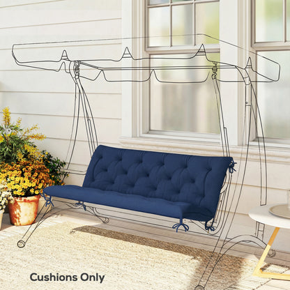 3 Seater Bench Cushion, Garden Chair Cushion with Back and Ties