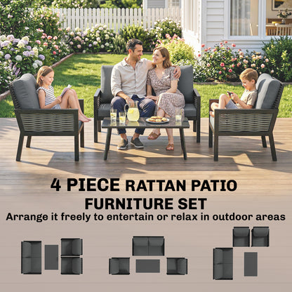 Rattan Garden Furniture Set, Outdoor Furniture Conversation Set