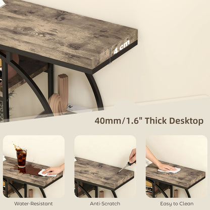 Industrial Console Table, Hallway Table with Storage Shelves