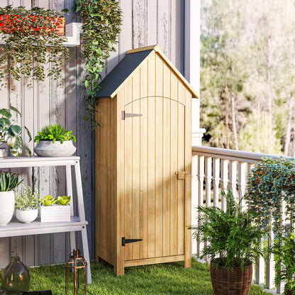 Wooden Small Garden Shed with 3 Shelves and Tilt Roof