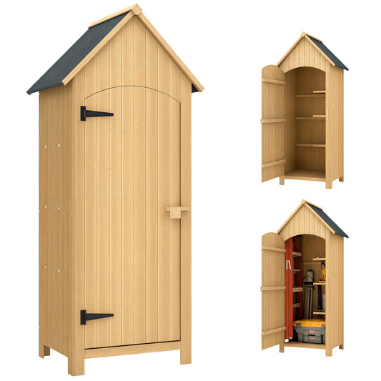 Wooden Small Garden Shed with 3 Shelves and Tilt Roof