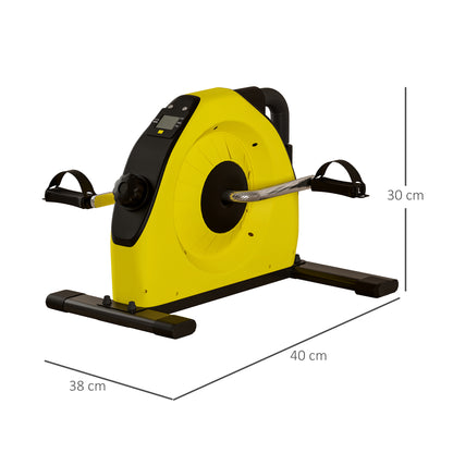 Mini Exercise Bike Under Desk Bike for Legs and Arms Workout, Yellow