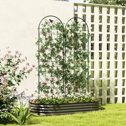 Set of 2 Metal Garden Trellis, Outdoor Trellis Panels, 180 x 50cm