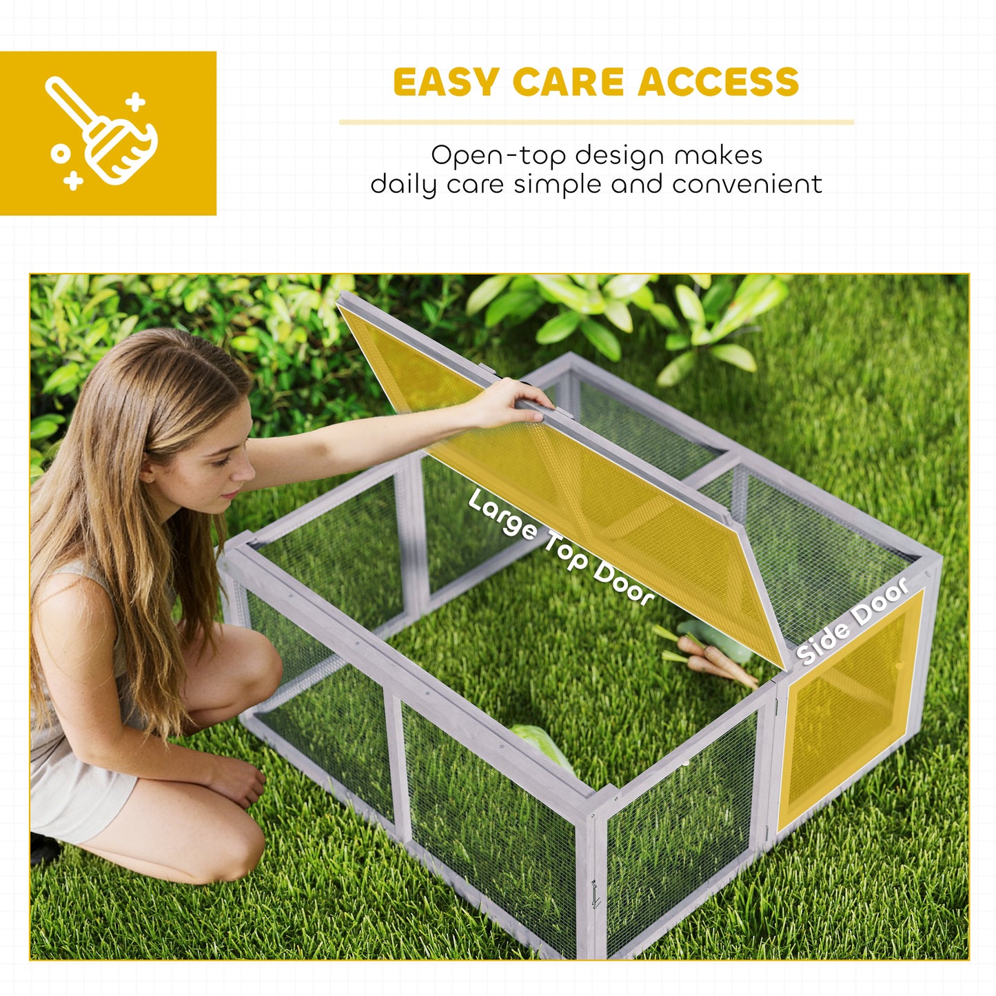 Rabbit Hutch Outdoor, Foldable & Portable, Rabbit Cage w/ Open Top