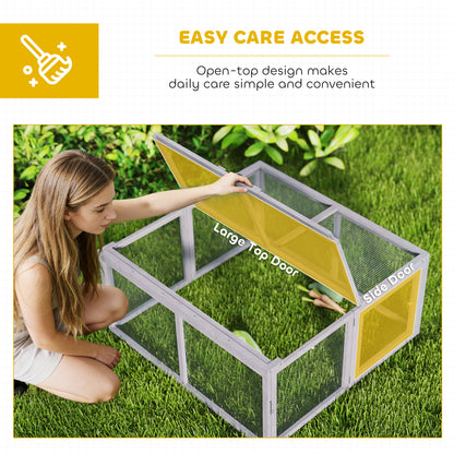 Rabbit Hutch Outdoor, Foldable & Portable, Rabbit Cage w/ Open Top