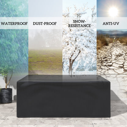 235x190x90cm Large Patio Set Outdoor Garden Furniture Cover Black