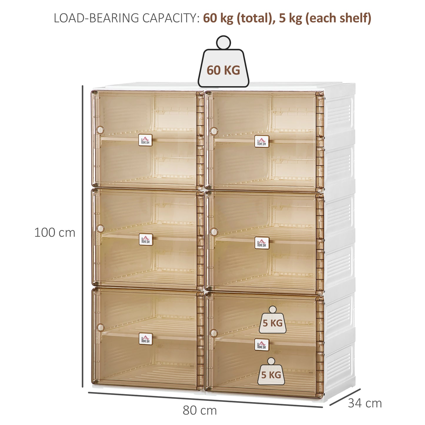 20-Pair Portable Shoe Cabinet, Folding Shoe Storage Organizer for Hallway