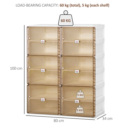 20-Pair Portable Shoe Cabinet, Folding Shoe Storage Organizer for Hallway