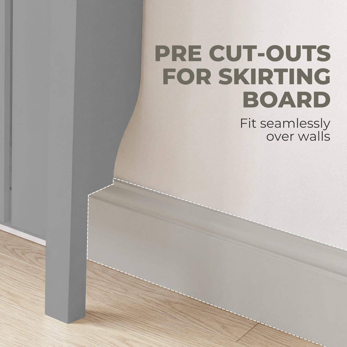 Radiator Cover with Drawer and Vertical Slats Grey