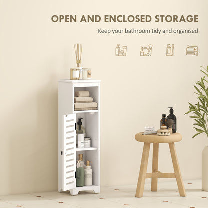Bathroom Cabinet, Bathroom Floor Cabinet with Adjustable Shelf, White