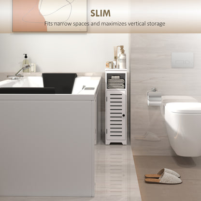 Bathroom Cabinet, Bathroom Floor Cabinet with Adjustable Shelf, White