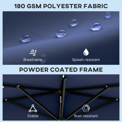 2.6 m Half Parasol with Solar Lights, UPF50+ Semi Round Umbrella