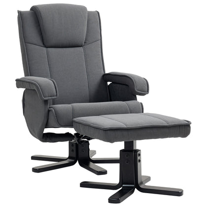 Rocker Swivel Recliner Chair with Footstool, Velvet Upholstered