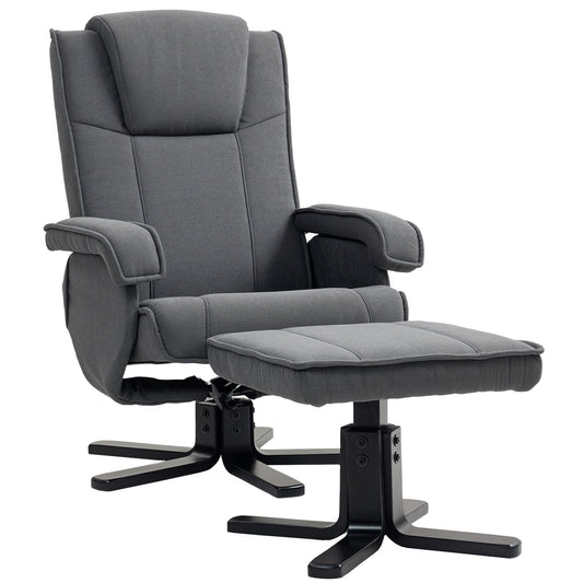 Rocker Swivel Recliner Chair with Footstool, Velvet Upholstered