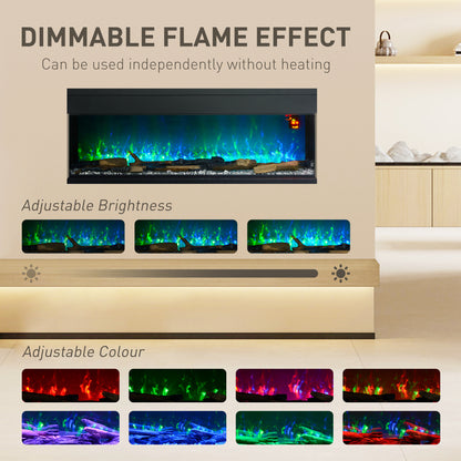 127cm Electric Fireplace Recessed, Insert, Wall Mount, Freestanding