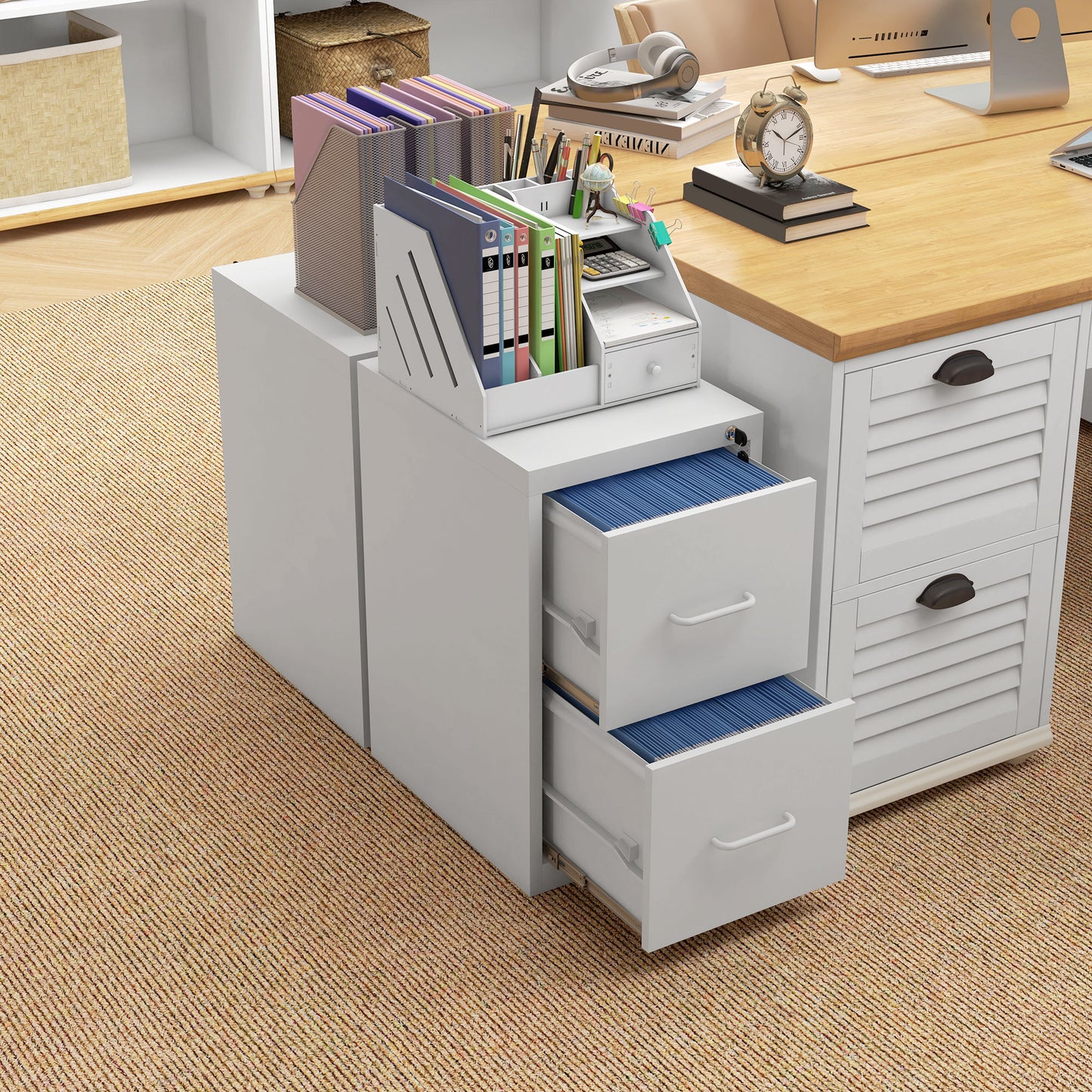 Warehouse Clearance Sale - 2 Drawer Filing Cabinet Steel File Cabinet for A4 Letter Size White