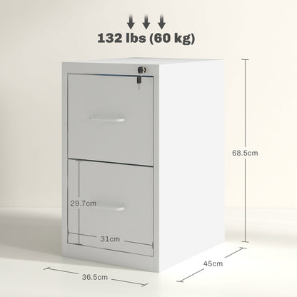 Warehouse Clearance Sale - 2 Drawer Filing Cabinet Steel File Cabinet for A4 Letter Size White
