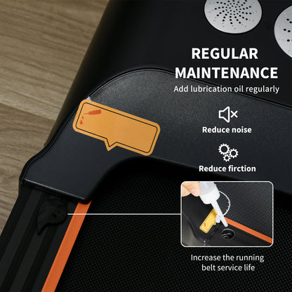 Foldable Walking Treadmill w/ LED Display, Orange