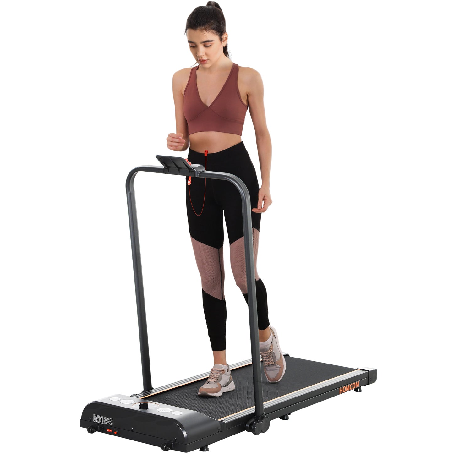 Foldable Walking Treadmill w/ LED Display, Orange