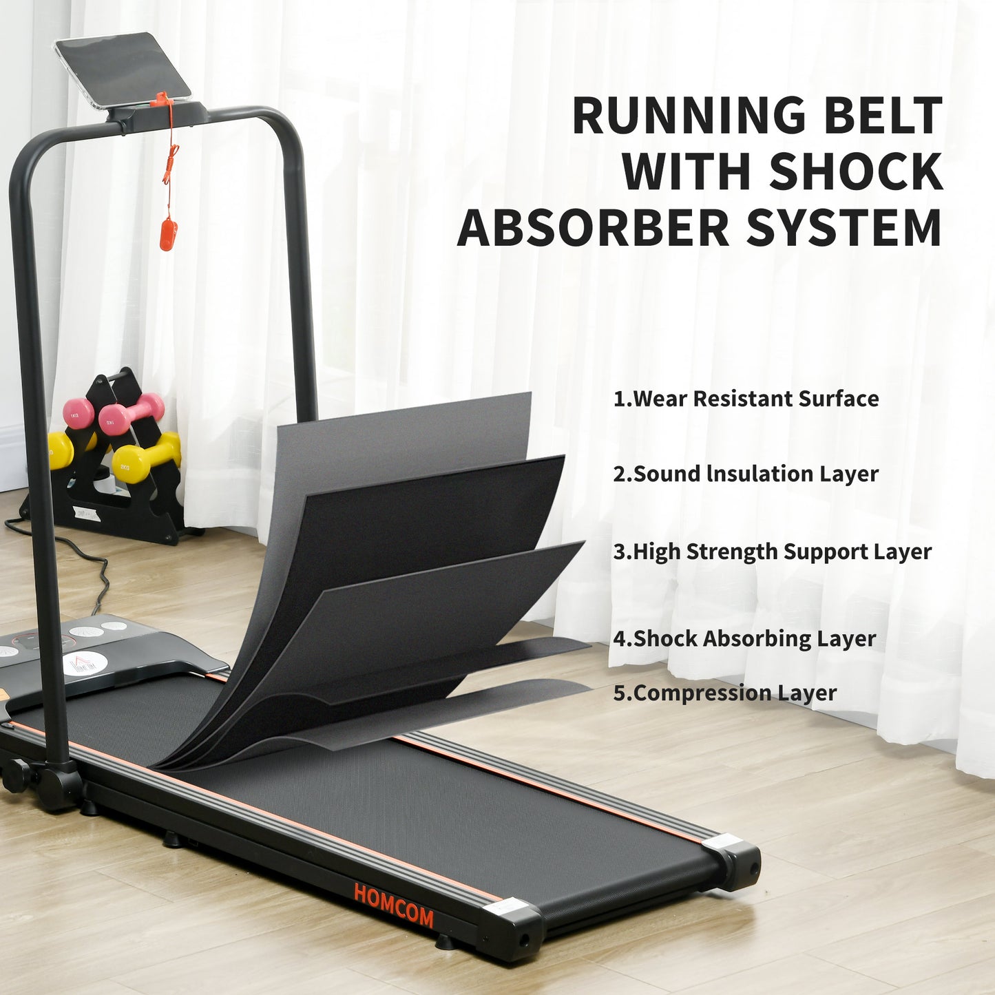 Foldable Walking Treadmill w/ LED Display, Orange