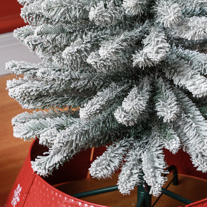 7 Foot Artificial Pencil Christmas Tree with Snow Flocked Tips, White