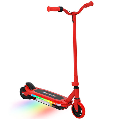 Electric Scooter for Ages 6-14 Years, with Colourful Lights, Red