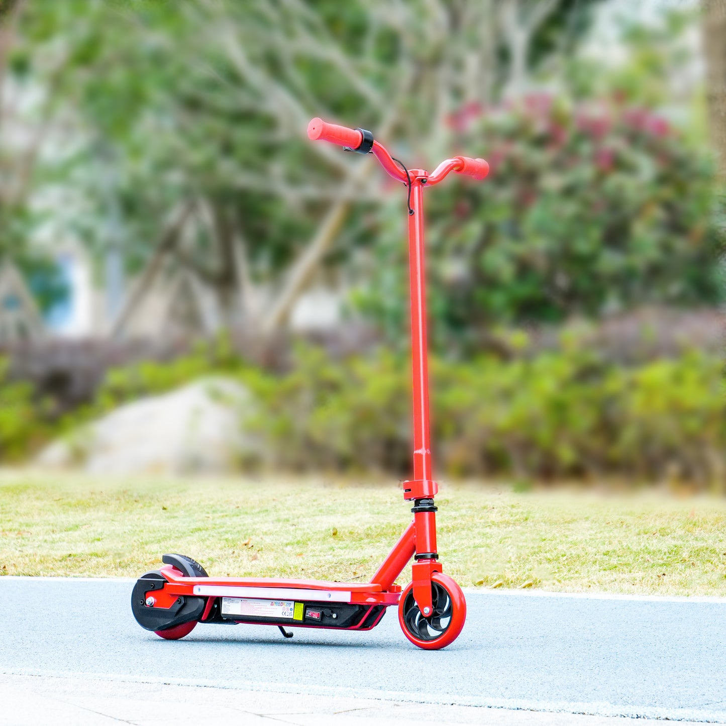 Electric Scooter for Ages 6-14 Years, with Colourful Lights, Red