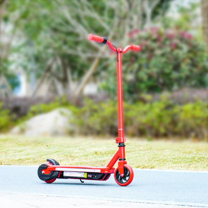 Electric Scooter for Ages 6-14 Years, with Colourful Lights, Red