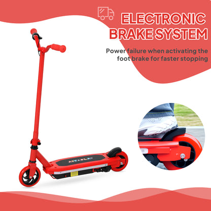 Electric Scooter for Ages 6-14 Years, with Colourful Lights, Red