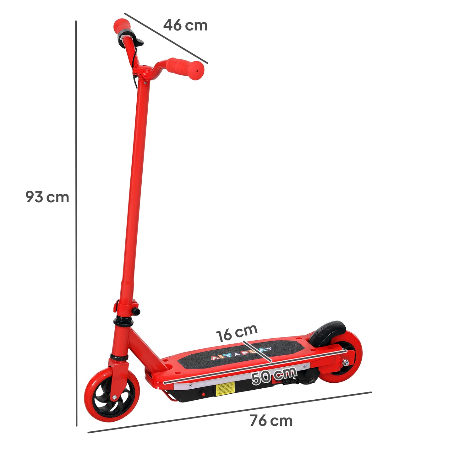 Electric Scooter for Ages 6-14 Years, with Colourful Lights, Red