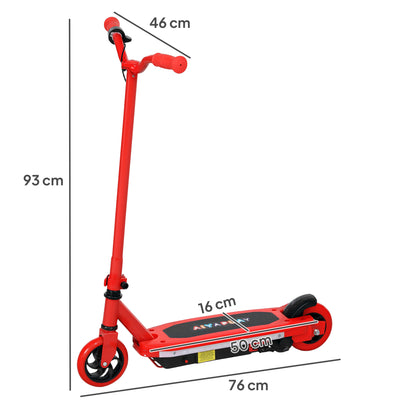 Electric Scooter for Ages 6-14 Years, with Colourful Lights, Red