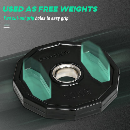Olympic Weight Plates Set with 2"/5cm Holes for Home Gym, 2 x 10kg