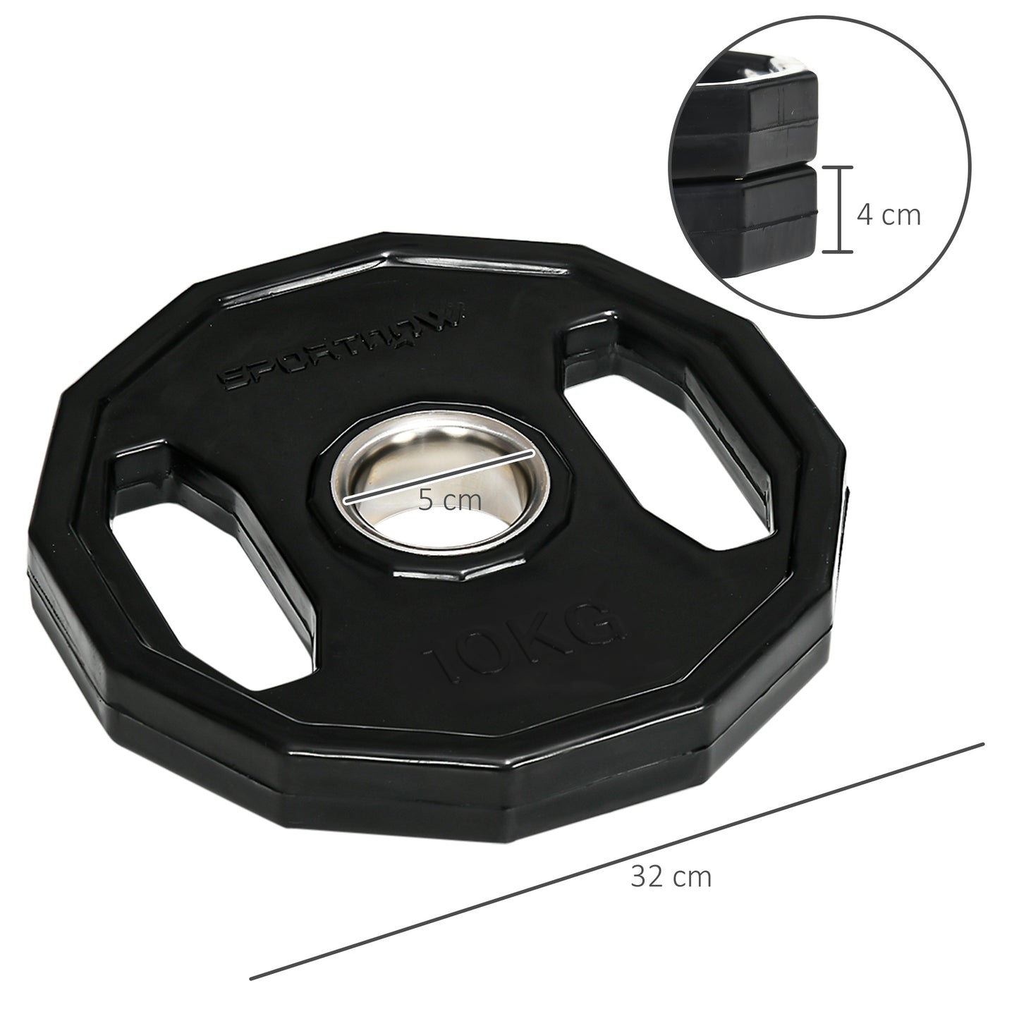 Olympic Weight Plates Set with 2"/5cm Holes for Home Gym, 2 x 10kg