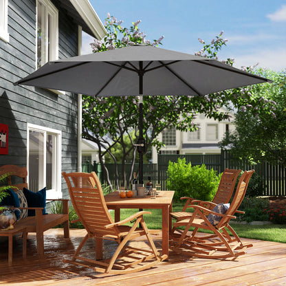 2.6M Garden Parasol Umbrella with Aluminium Pole, Tilt, Crank