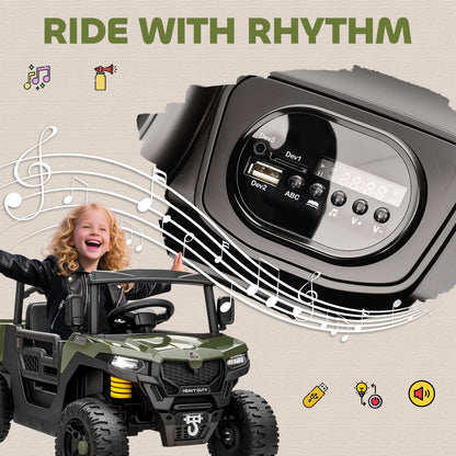12V Kids Ride on Car, Kids UTV with Electric Dump Bed, Green