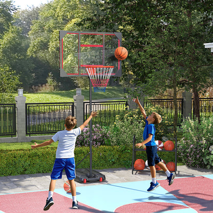 Basketball Hoop, 210-260cm Height Adjustable Basketball Hoop, Red