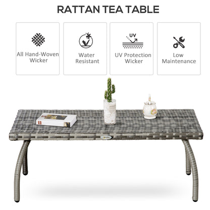 90 cm Patio Rattan Coffee Table Outdoor Wicker Side Table Furniture
