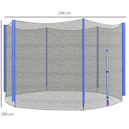 8ft Trampoline Net Replacement Safety Net with Zipped Door, Blue