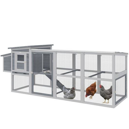 Large Chicken Coop, Wooden Hen House with Covered Run