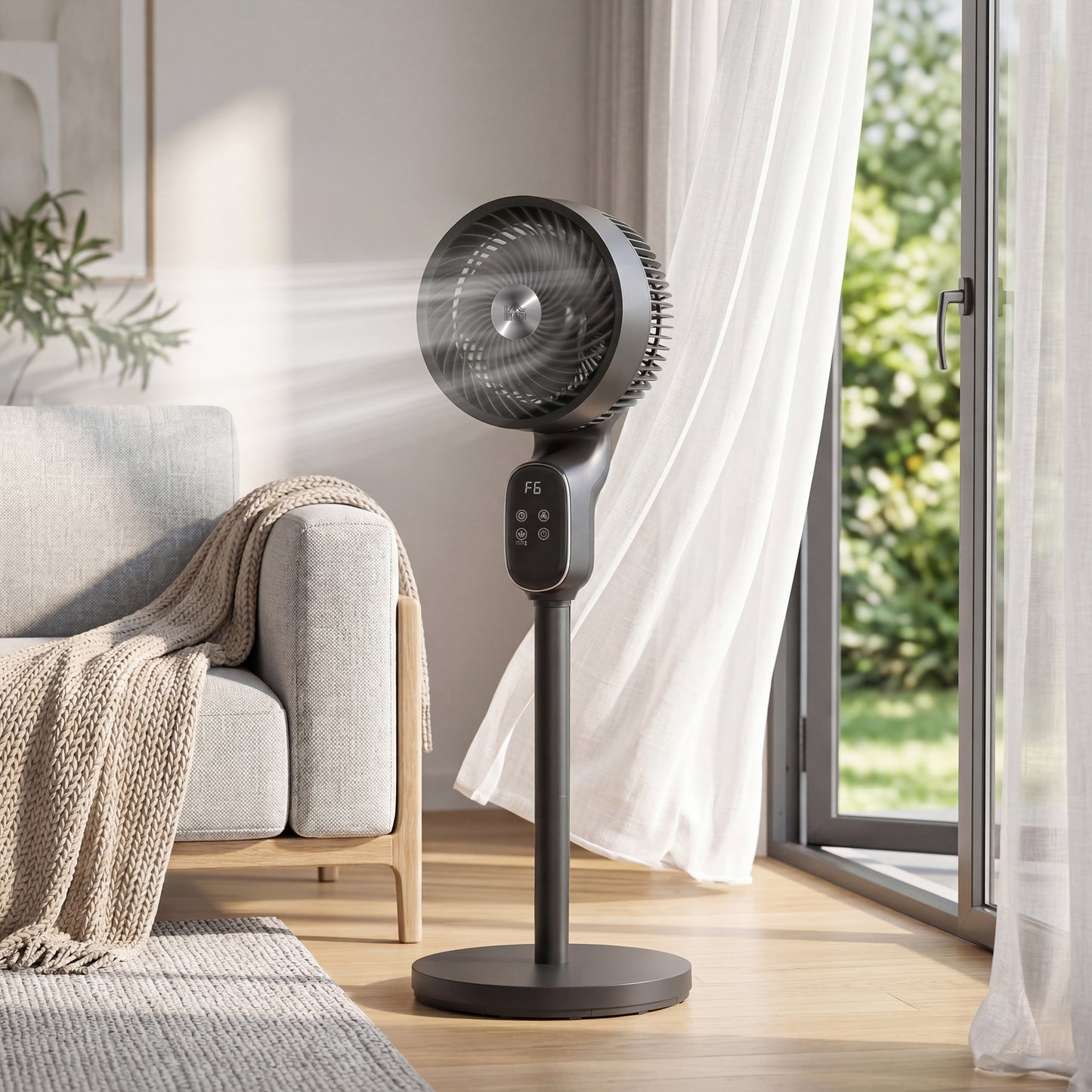 20 dB Standing Fan for Bedroom, Pedestal Fan with Oscillating