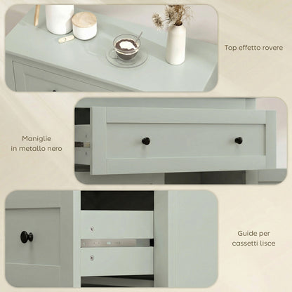 Sideboard, Kitchen Storage Cabinet w/ Adjustable Shelf, Drawer, Green