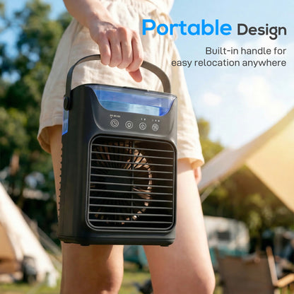 4-in-1 Mini Air Cooler, Portable Air Conditioner for Bedroom, Black