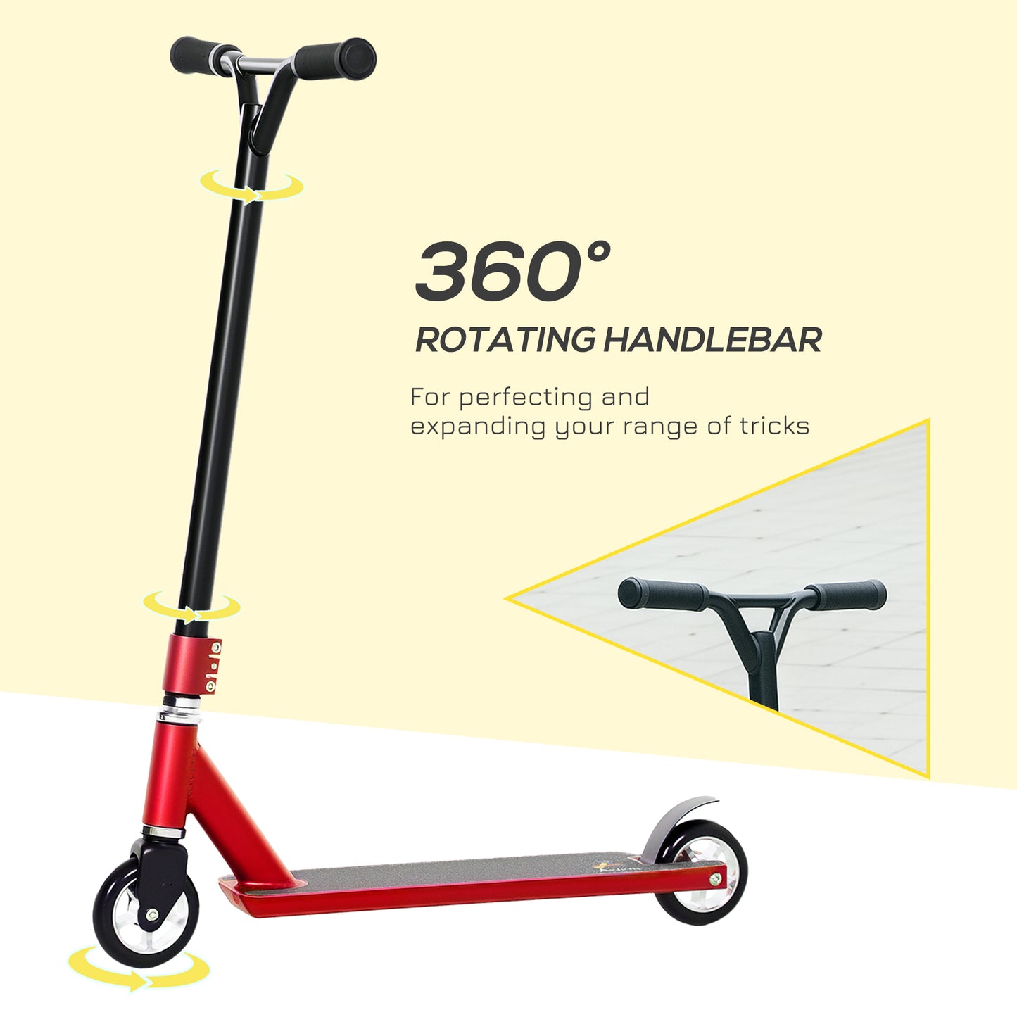 Stunt Scooter Entry Level Tricks Scooter for 14+ Beginners, Red