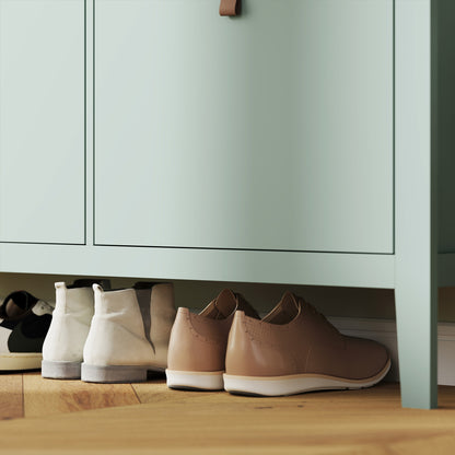 4 Drawer Shoe Cabinet with Flip Doors for Hallway, Entryway, Green