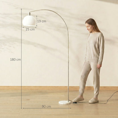 Floor Lamp for Living Room, Modern Standing Lamp with Shade & Foot Switch, Minimalist Tall Pole Lampshade for Bedroom, Office, White
