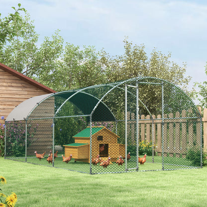 PawHut Wooden Chicken Coop, Poultry Cage with Nesting Boxes and Tray, Yellow